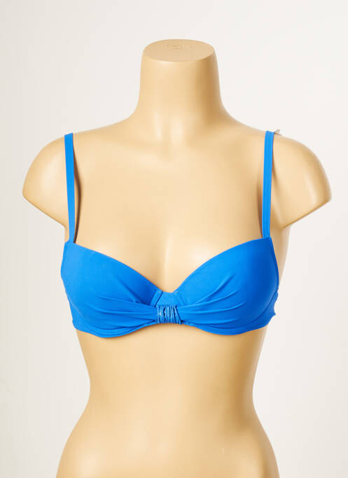 Haut de maillot de bain stretch haut soutien-gorge push-up bleu ANTIGEL femme