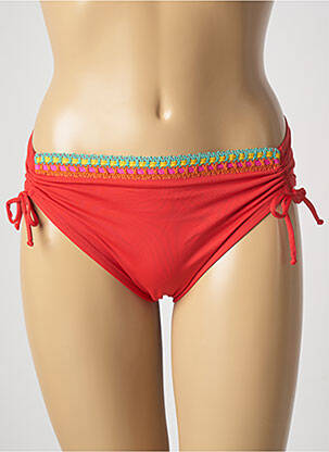 Bas de maillot de bain effet matière satinée culotte rouge ANTIGEL femme