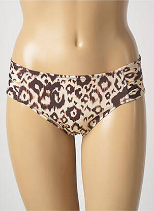 Bas de maillot de bain effet matière satinée culotte beige ANTIGEL femme