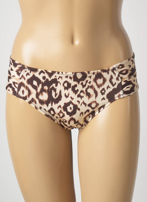 Bas de maillot de bain effet matière satinée culotte beige ANTIGEL femme