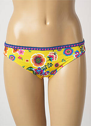 Bas de maillot de bain imprimé fleurs culotte jaune ANTIGEL femme
