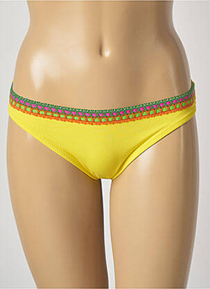Bas de maillot de bain effet matière satinée culotte jaune ANTIGEL femme