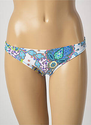 Bas de maillot de bain effet matière satinée culotte bleu ANTIGEL femme