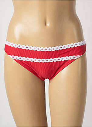 Bas de maillot de bain tissage texturé culotte rouge ANTIGEL femme