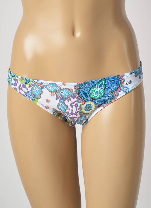 Bas de maillot de bain effet matière satinée culotte bleu ANTIGEL femme