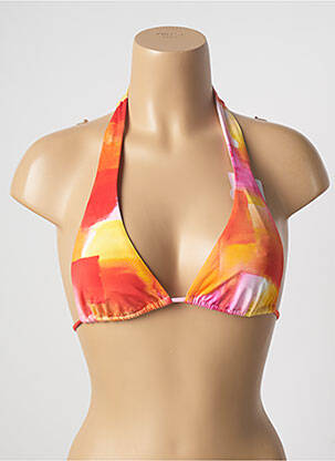 Haut de maillot de bain stretch haut triangles orange CHERRY BEACH femme