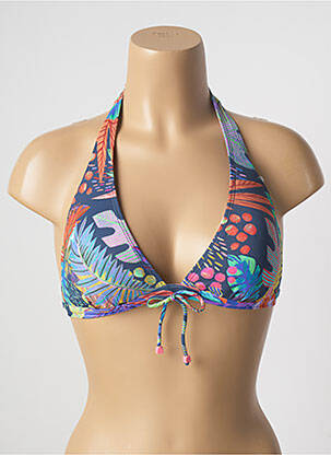 Haut de maillot de bain stretch haut soutien-gorge avec mousse de rembourrage amovible bleu CHERRY BEACH femme