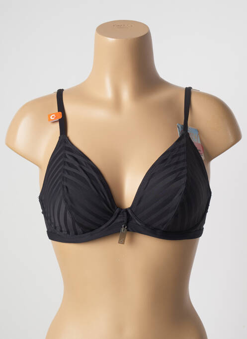Haut de maillot de bain stretch haut soutien-gorge emboitant noir CHERRY BEACH femme