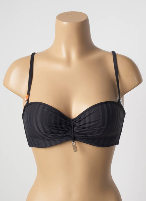 Haut de maillot de bain stretch haut soutien-gorge moulé noir CHERRY BEACH femme