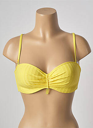 Haut de maillot de bain stretch haut soutien-gorge moulé jaune CHERRY BEACH femme