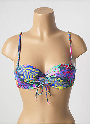 Haut de maillot de bain stretch haut soutien-gorge moulé bleu CHERRY BEACH femme