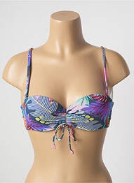 Haut de maillot de bain stretch haut soutien-gorge moulé bleu CHERRY BEACH femme
