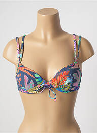 Haut de maillot de bain stretch haut soutien-gorge moulé bleu CHERRY BEACH femme