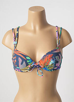 Haut de maillot de bain stretch haut soutien-gorge moulé bleu CHERRY BEACH femme