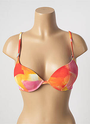 Haut de maillot de bain stretch haut soutien-gorge push-up orange CHERRY BEACH femme