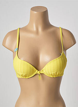 Haut de maillot de bain stretch haut soutien-gorge push-up jaune CHERRY BEACH femme