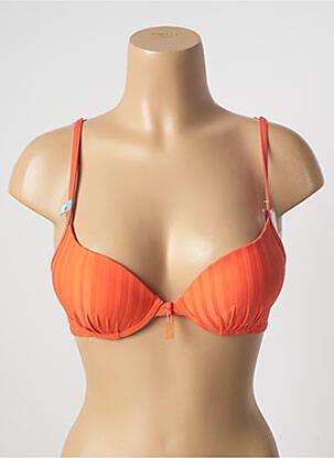 Haut de maillot de bain stretch haut soutien-gorge push-up orange CHERRY BEACH femme