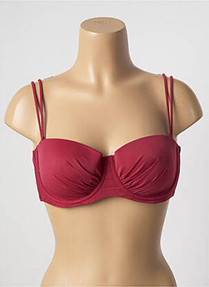 Haut de maillot de bain bretelles élastiquées amovibles haut soutien-gorge moulé rouge BELCOR femme