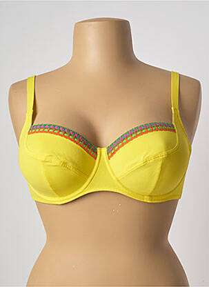 Haut de maillot de bain stretch haut soutien-gorge balconnet jaune ANTIGEL femme