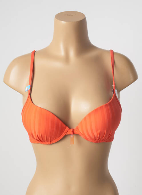 Haut de maillot de bain stretch haut soutien-gorge push-up orange CHERRY BEACH femme