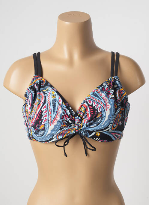 Haut de maillot de bain stretch haut soutien-gorge emboitant noir BELCOR femme