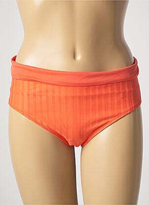 Bas de maillot de bain tissage satiné culotte orange CHERRY BEACH femme