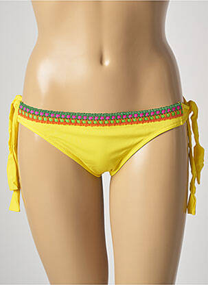 Bas de maillot de bain fermeture liens à nouer bikini jaune ANTIGEL femme