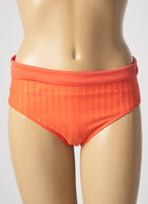 Bas de maillot de bain imprimé rayures culotte orange CHERRY BEACH femme