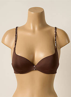 Soutien-gorge effet matière satinée haut soutien-gorge push-up marron CHANTELLE femme