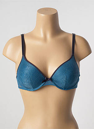 Soutien-gorge effet matière satinée haut soutien-gorge moulé bleu PASSIONATA femme