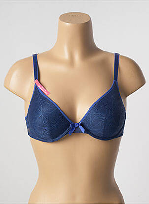 Soutien-gorge effet matière satinée haut soutien-gorge moulé bleu PASSIONATA femme