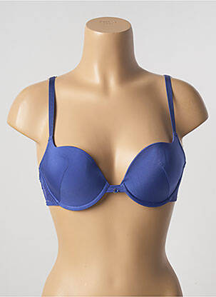 Soutien-gorge effet matière satinée haut soutien-gorge moulé bleu ALLUMETTE femme