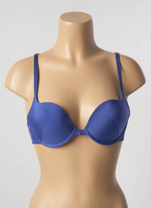 Soutien-gorge effet matière satinée haut soutien-gorge moulé bleu ALLUMETTE femme