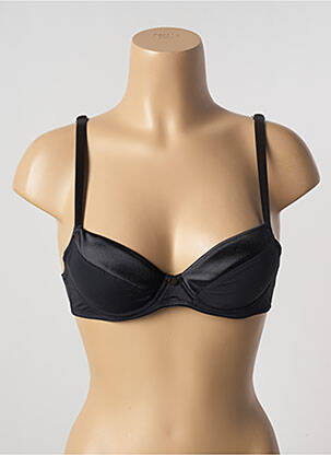 Soutien-gorge effet matière satinée haut soutien-gorge avec mousse de rembourrage amovible noir ALLUMETTE femme