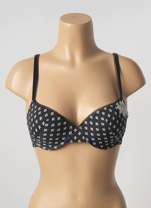 Soutien-gorge effet matière satinée haut soutien-gorge push-up noir ALLUMETTE femme