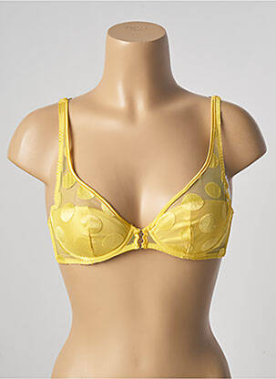 Soutien-gorge broderie haut soutien-gorge moulé jaune IMPLICITE femme