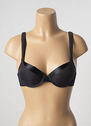 Soutien-gorge effet matière satinée haut soutien-gorge moulé noir IMPLICITE femme