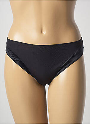 Tanga effet matière satinée noir IMPLICITE femme
