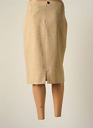 Jupe mi-longue coupe droite beige JUMFIL femme