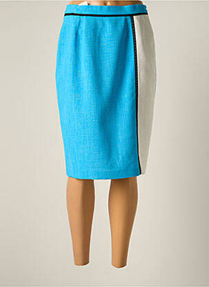 Jupe mi-longue coupe droite bleu JUMFIL femme