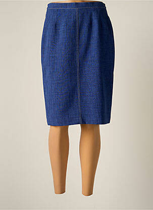 Jupe mi-longue coupe droite bleu JUMFIL femme