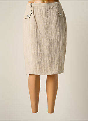 Jupe mi-longue coupe droite beige JUMFIL femme