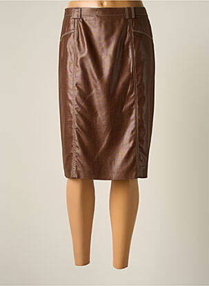Jupe mi-longue coupe droite marron JUMFIL femme