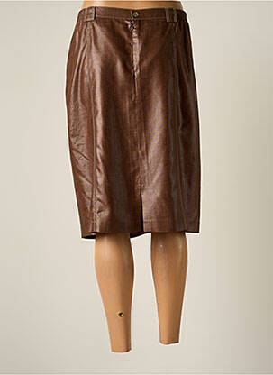 Jupe mi-longue coupe droite marron JUMFIL femme