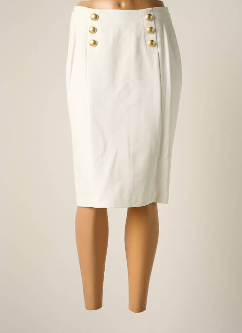 Jupe mi-longue coupe droite beige JUMFIL femme