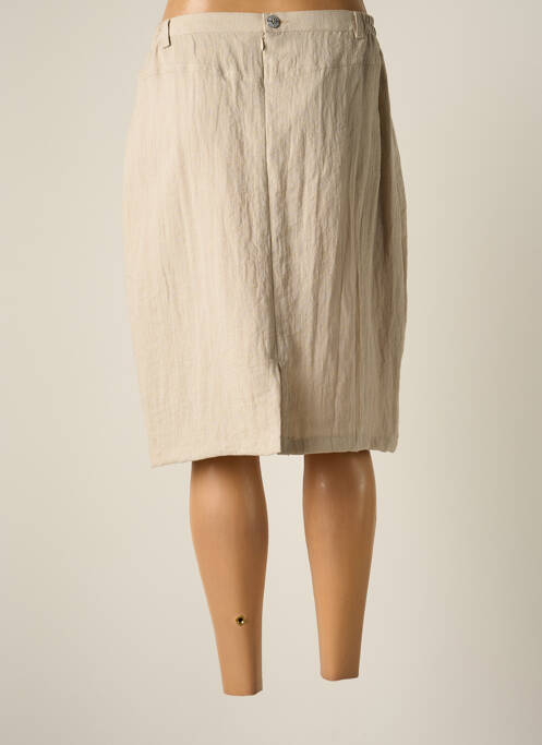 Jupe mi-longue coupe droite beige JUMFIL femme