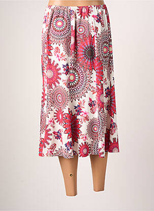 Jupe mi-longue taille normale rose JUMFIL femme