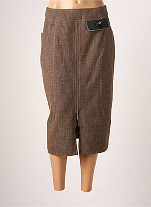 Jupe mi-longue taille normale marron JUMFIL femme