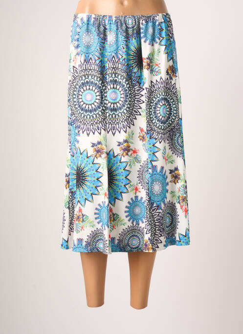 Jupe mi-longue taille normale bleu JUMFIL femme
