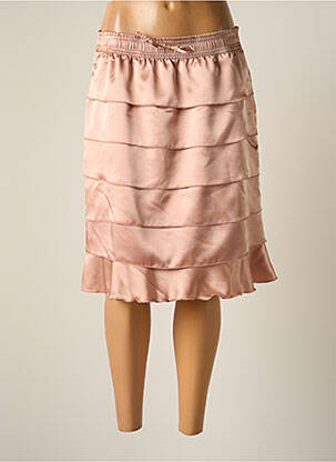 Jupe mi-longue taille normale rose JUMFIL femme